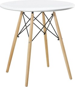 Τραπέζι ArteLibre RAPTOR Λευκό MDF/Ξύλο Φ70x74cm