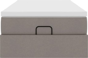 vidaXL Οθωμανικό κρεβάτι με στρώμα Taupe 100x200cm ύφασμα