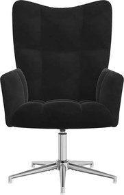 vidaXL Πολυθρόνα Relax Μαύρη Βελούδινη