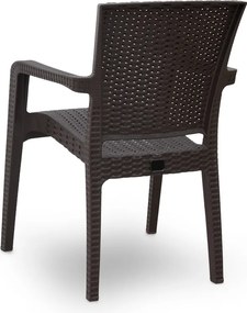 Πολυθρόνα πολυπροπυλενίου Clio Megapap recycled χρώμα καφέ 57x55x86εκ.