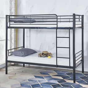WOODWELL Ε8044,1TIVOLI Κρεβάτι Κουκέτα Μέταλλο Βαφή Μαύρο 98x200x165 (Στρώμα 90x190)cm Ε8044,1