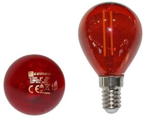 Λαμπτήρας LED E14 COG 2W Σφαιρική Lumen Adeleq-13-14022-Κόκκινο 13-14022