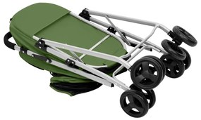 vidaXL Καρότσι Σκύλου Πτυσσόμενο Πράσινο 83x48x97 εκ. Ύφασμα Oxford