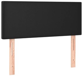 vidaXL Κρεβάτι Boxspring με Στρώμα &amp; LED Μαύρο 100x200 εκ. Συνθ. Δέρμα