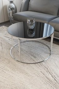 Stewehome Τραπεζάκι Σαλονιού με Επιφάνεια Καθρέφτη και Κομψό Στυλ Ασήμι 75x45 cm
