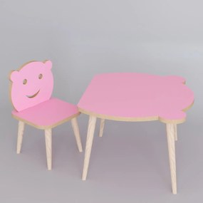 Τραπεζάκι Παιδικό AMAHLE Με Κάθισμα Ροζ MDF/Ξύλο 46x50x42cm - 14870187 - 14870187