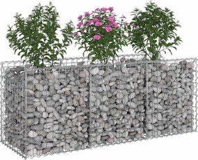 vidaXL Ανασηκωμένο κρεβάτι gabion Ασημί