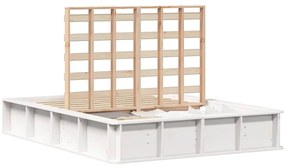 vidaXL Σκελετός Κρεβατιού Λευκό 210 x 118 x 30 εκ Στερεά ξυλεία πεύκου