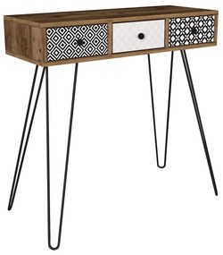 Κονσόλα ArteLibre LIDYA Καφέ Με Σχέδιο 90x35x91cm-14410110