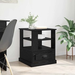vidaXL Κομοδίνο με ράφι Μαύρη δρυς 50 x 50 x 60 cm Επεξεργασμένο ξύλο