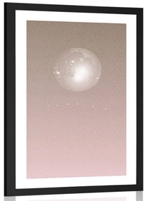 Αφίσα με παρπαστού Φεγγάρι σε απαλούς τόνους - 40x60 white