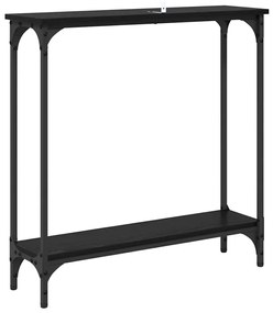 vidaXL Τραπέζι κονσόλας με ράφι Μαύρη Οξυά 75 x 22,5 x 75 εκ