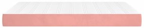 vidaXL Στρώμα με Pocket Springs Ροζ 140x190x20 εκ. Βελούδινο