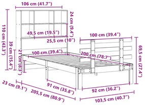 ΚΡΕΒΑΤΙ ΒΙΒΛΙΟΘΗΚΗ ΧΩΡΙΣ ΣΤΡΩΜΑ 100X200 ΕΚ ΜΑΣΙΦ ΞΥΛΟ ΠΕΥΚΟΥ 3322773