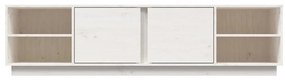 Έπιπλο Τηλεόρασης Λευκό 156 x 40 x 40 εκ. από Μασίφ Ξύλο Πεύκου - Λευκό