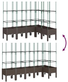 Ζαρντινιέρα Κήπου με Καφασωτό Καφέ 160 x 120 x 142,5 εκ. από PP - Καφέ