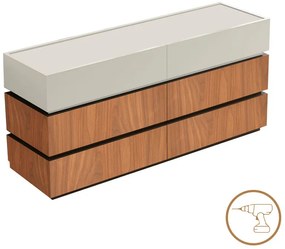 Συρταριέρα Sonlen pakoworld mdf σε καρυδί-μπεζ απόχρωση 120x40x72εκ