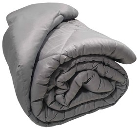 Πάπλωμα Microfiber Μονό 160x240εκ. Satin Stripe Grey Plain Komvos Home 707312-36