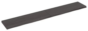 Πάγκος Μπάνιου Σκούρο Καφέ 180x30x(2-4) εκ. Επεξεργ. Μασίφ Ξύλο - Γκρι