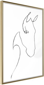 Αφίσα - Sketch of a Horse's Head - 30x45 - Χρυσό - Χωρίς πασπαρτού