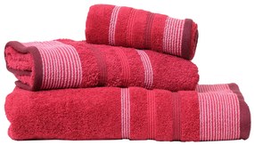 Πετσέτες Μπάνιου (Σετ 3τμχ) Viopros Χαβάη 580gsm Κόκκινο