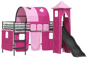 vidaXL Μαύρο και Ροζ 90 x 200 cm