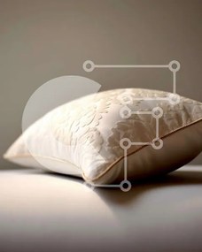 Intra Συλλεκτικό Ξύλινο Παζλ Plywood 4mm - Όμορφο λευκό μαξιλάρι με floral σχέδιο σε ένα κρεβάτι Σε Ξύλινο Κουτί - Διαστάσεις Puzzle: 10x10 cm – 25 κομμάτια