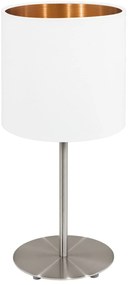 Φωτιστικό Επιτραπέζιο Pasteri 95048 White Eglo Μέταλλο,Ύφασμα