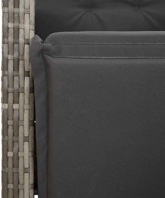vidaXL Σετ Τραπεζαρίας Κήπου 5 τεμ. Γκρι Συνθ. Ρατάν με Μαξιλάρια