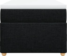 vidaXL Κρεβάτι Boxspring με Στρώμα Μαύρο 90x200 εκ. Υφασμάτινο