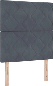 vidaXL Κρεβάτι box spring με στρώμα Σκούρο Γκρι 80 x 200 cm Βελούδο
