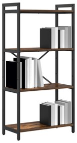 vidaXL Βιβλιοθήκη Καπνιστή δρυς 60 x 30 x 118 εκ Μοριοσανίδα
