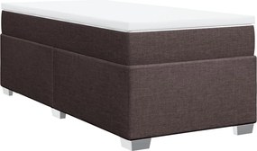 vidaXL Κρεβάτι Boxspring με Στρώμα Σκούρο Καφέ 80x200 εκ. Υφασμάτινο