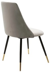 Καρέκλα Giselle pakoworld βελούδο γκρι-μαύρο χρυσό πόδι - Βελούδο - 096-000013