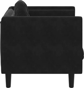 vidaXL Πολυθρόνα Μαύρη Βελούδινη με Μαξιλάρι