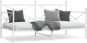 vidaXL Κρεβάτι ημέρας χωρίς στρώμα Λευκό 100x200 cm Ατσάλι
