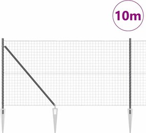 vidaXL Τεντώτο με στήριγμα Γκρι 1 x 10 m Χάλυβας και PVC
