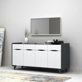 ΜΠΟΥΦΕΣ SILA MEGAPAP ΧΡΩΜΑ ΛΕΥΚΟ - ΓΚΡΙ 140X45X72ΕΚ.