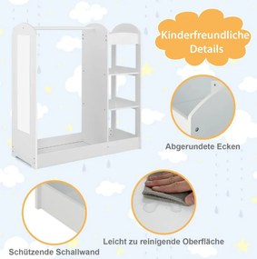 Παιδική Ντουλάπα Με Καθρέφτη-Λευκή TP10021WH Costway