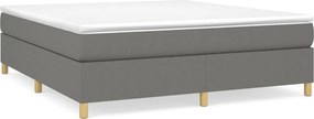 vidaXL Κρεβάτι Boxspring με Στρώμα Σκούρο Γκρι 160x200 εκ Υφασμάτινο