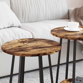 vidaXL Σετ βοηθητικά τραπεζάκια 2 pcs Καπνιστή βελανιδιά και Μαύρο