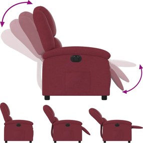 vidaXL Πολυθρόνα Ανακλινόμενη Ηλεκτρική Μπορντό Υφασμάτινη