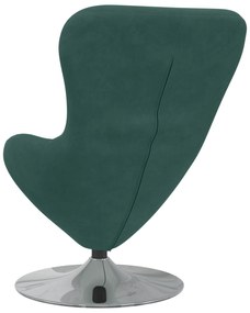 vidaXL Πολυθρόνα Αυγού Dark Green Βελούδο