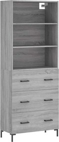 vidaXL Ντουλάπι Γκρι Sonoma 69,5 x 34 x 180 εκ. Επεξεργασμένο Ξύλο