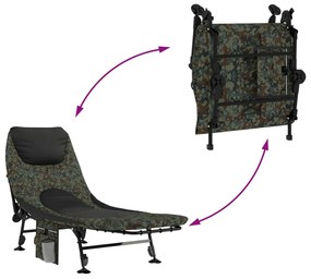 vidaXL Ξαπλώστρα Ψαρέματος με Ρυθμιζ.Πόδια Λάσπης Πτυσσόμενη Καμουφλάζ