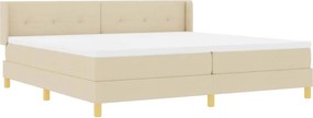 vidaXL Κρεβάτι με ελατήρια με στρώμα Κρεμ 200 x 200 cm Πολυεστέρας