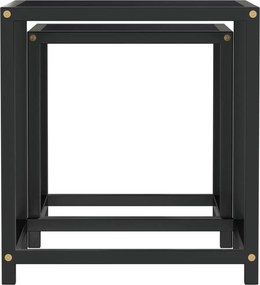 vidaXL Τραπεζάκια 2 τεμ. Μαύρα από MDF