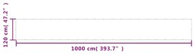 vidaXL Διαχωριστικό Βεράντας Μπλε 120x1000εκ 100% Πολ. Ύφασμα Oxford