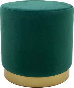 Σκαμπό Dash pakoworld βελούδο κυπαρισσί-χρυσό Φ35x35εκ