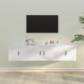 vidaXL Σετ Επίπλου Τηλεόρασης 3 Τεμαχίων Λευκό από Επεξεργασμένο Ξύλο